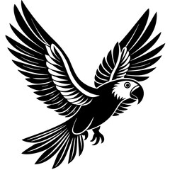 eclectus parrot bird flies icon vector