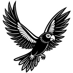 eclectus parrot bird flies icon vector