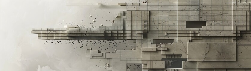 Abstract gray and white geometric pattern.