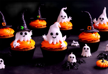 Obraz premium decorated halloween cupcakes