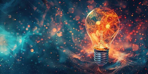 Digital Initiative - Winning Idea for Business Concept with Light Bulb Leadership