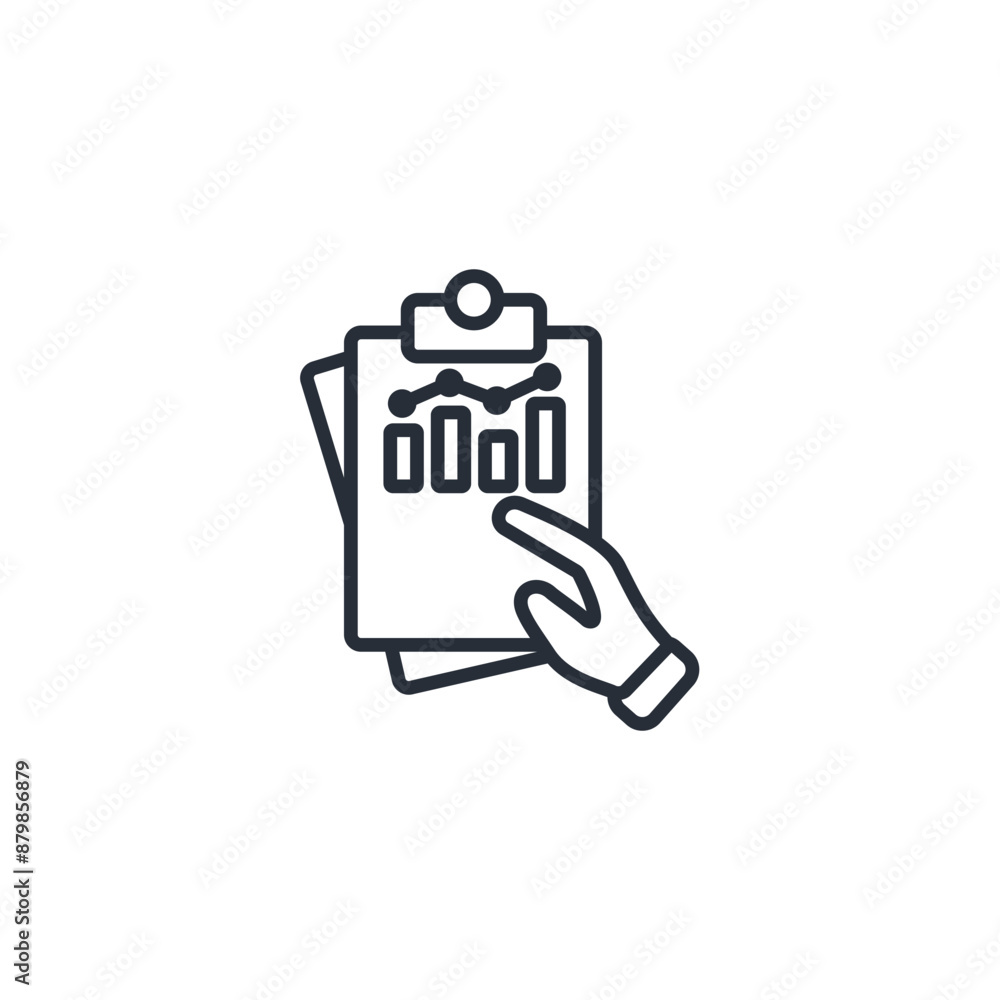 Poster analysis icon. vector.editable stroke.linear style sign for use web design,logo.symbol illustration.