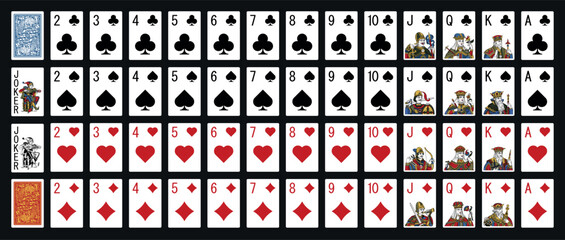 Poker set with isolated cards - Poker playing cards - Miniature playing cards for mobile applications © Максим Лебедик