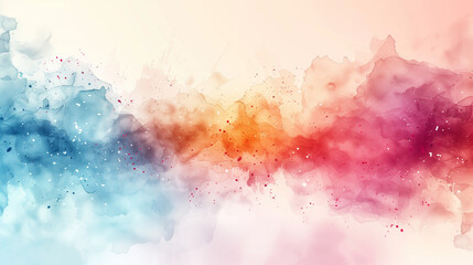 Fototapeta premium Dreamy Watercolor Splash in Pink, Orange & Blue Creating Abstract Flow