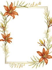 Naklejka premium white space for text with floral border background
