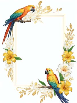 white space for text with floral border background