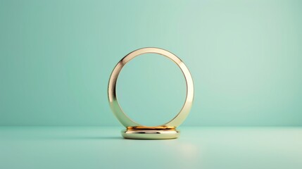 A sleek and modern image showcasing a golden symbol, placed prominently on a plain background. The minimalist design allows for plenty of copy space, making it suitable for a range of applications.