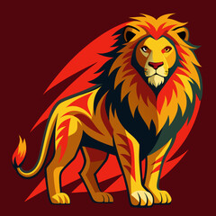 simple lion bold lines