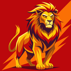 simple lion bold lines