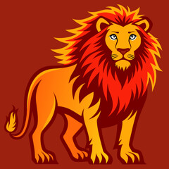 simple lion bold lines