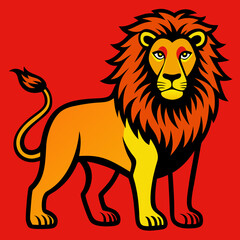 simple lion bold lines