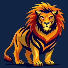 simple lion bold lines
