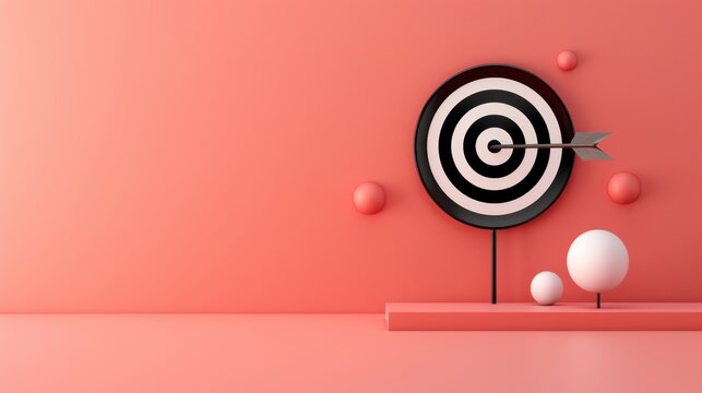 An elegant black target design with a minimalist style, set against a neutral background. The image conveys a sense of purpose and direction, with plenty of copy space for customization.