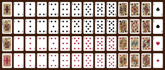 Poker playing cards, full deck - Retro playing cards © Максим Лебедик