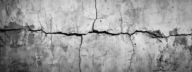 Obraz premium A crack in a wall with a grey background