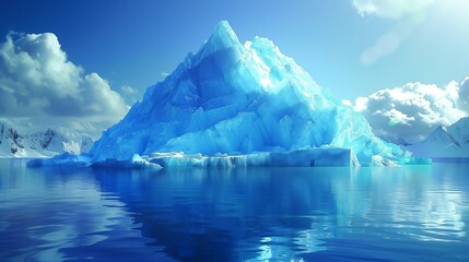 3 crystal landscape. cold ice mountain.