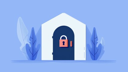 Wealth protection flat design front view, safety theme, cartoon drawing, colored pastel