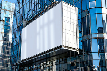 business park periphery with a minimalist blank billboard mockup nestled among office settings