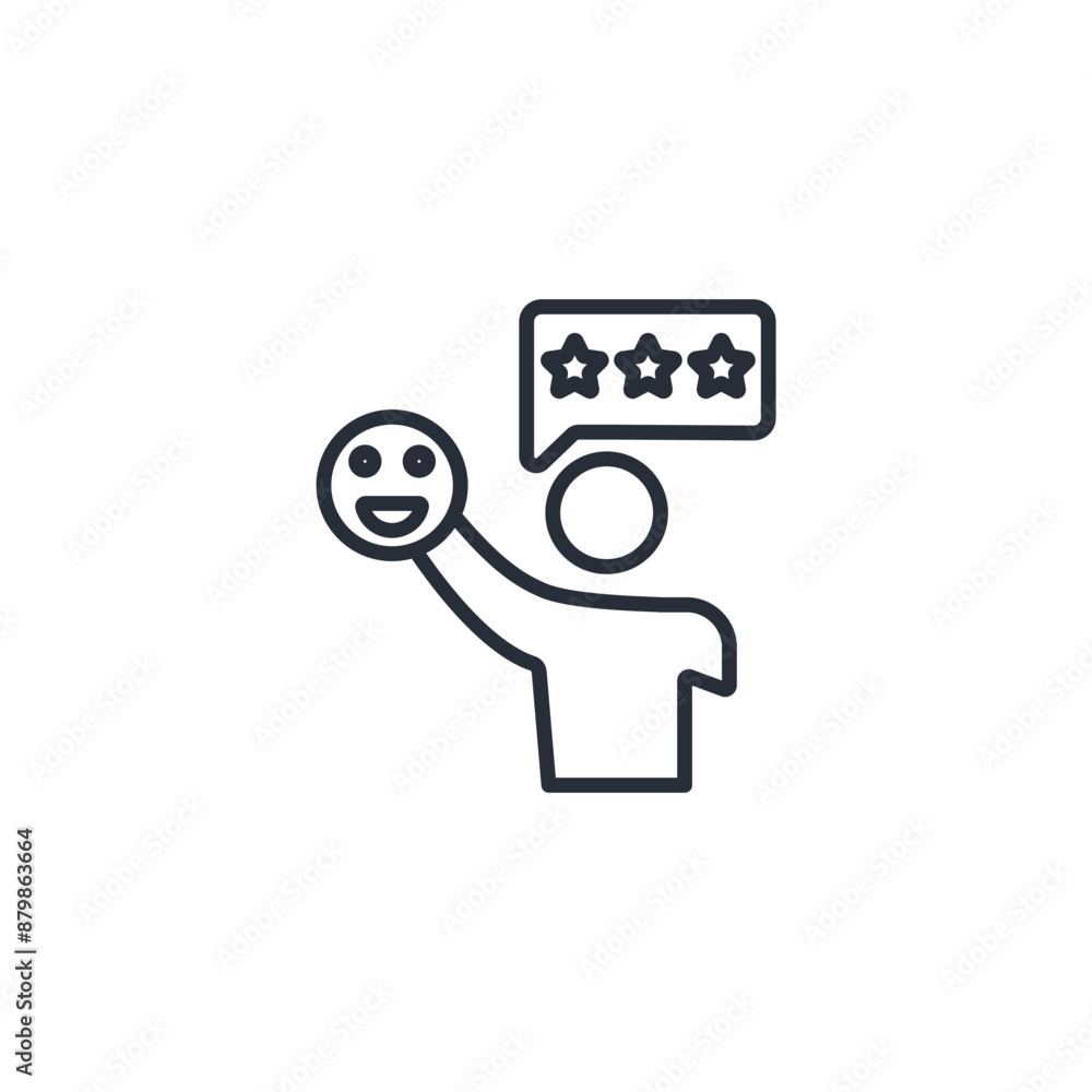 Poster satisfaction icon. vector.editable stroke.linear style sign for use web design,logo.symbol illustrat