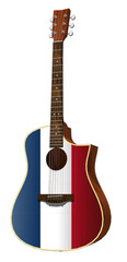 Fototapeta premium guitar musical instrument with the flag of FRANCE