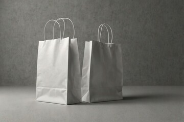 Shopping bag mockup. white blank paper bags. shopping product package for corporate brand template