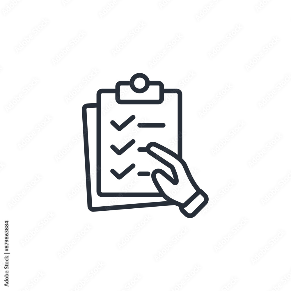 Poster survey icon. vector.editable stroke.linear style sign for use web design,logo.symbol illustration.