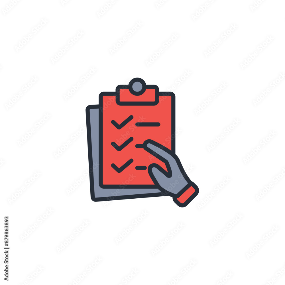 Poster survey icon. vector.editable stroke.linear style sign for use web design,logo.symbol illustration.