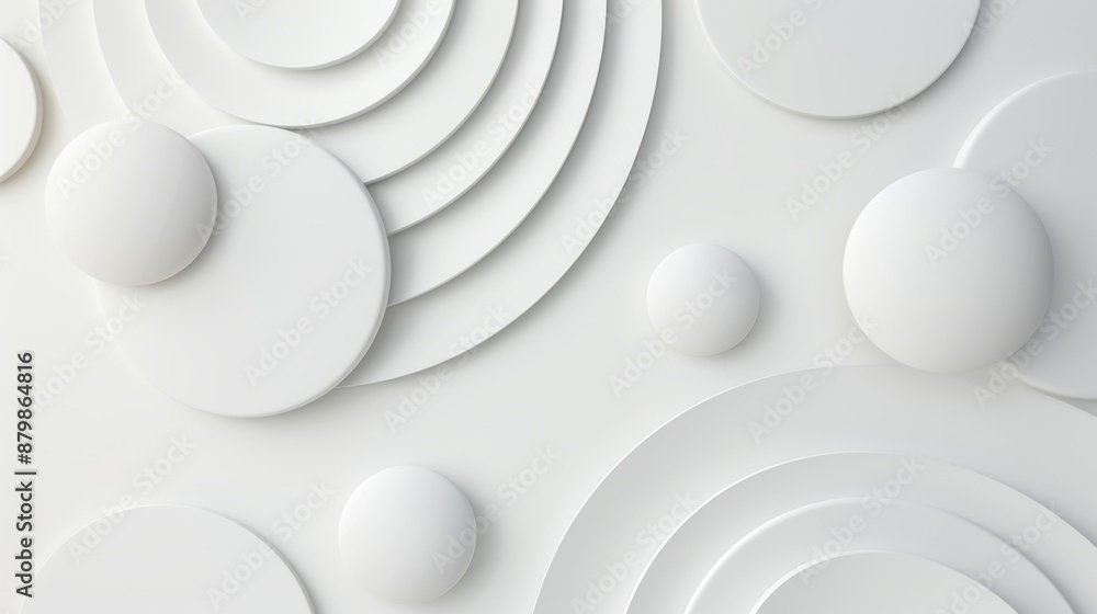Poster an elegant white backdrop with a target pattern, designed in a minimalist style with plenty of space