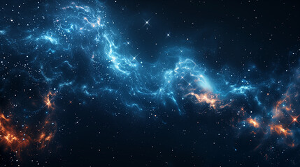 Obraz premium Dreamy Blue Ink Clouds in Water Creating Ethereal Abstract Patterns