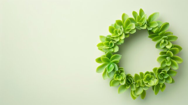 A stylish green symbol set against a minimal backdrop, offering plenty of copy space for additional graphics or text.