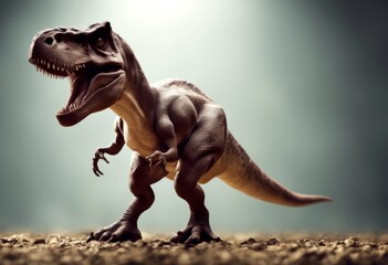 Fototapeta premium generative illustration predator dinosaur ai cartoon tyrannosaurus white technology rex apex olated created carnivore animal green background monster