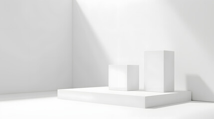 3d white podium