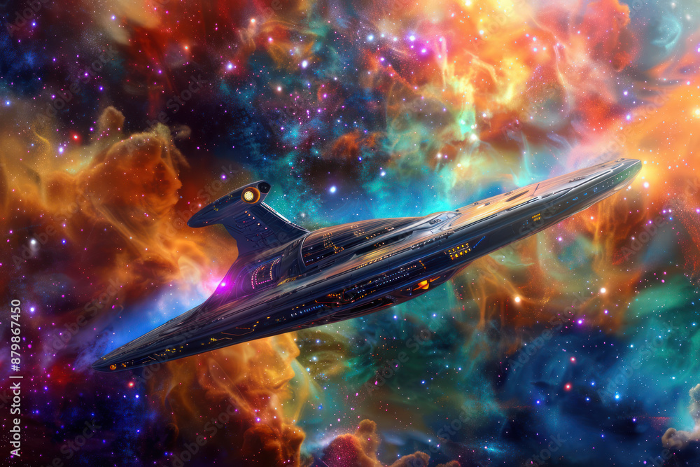 Wall mural a spaceship exploring the edge of the universe