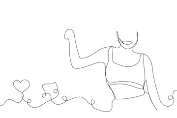 Sketch lifestyle concept minimal girl woman dance aerobics drawing line art. Female exercise hand drawn line concept with white ioslated background. Abstract,vector,illustration.