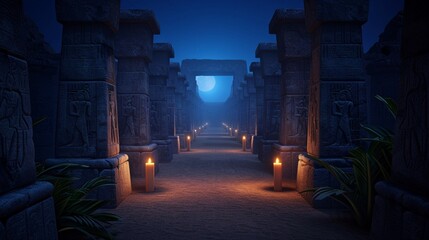 Online mysterious history exhibition, forgotten civilizations, shadowy displays, digital art, ultrarealistic