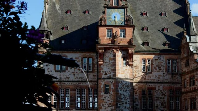 the historic town hall of marburg germany in summer 4k 25fps video