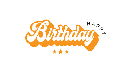 Happy Birthday Text Banner Template Vector