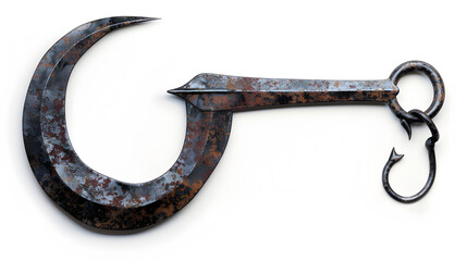 metal hook weapon isolated