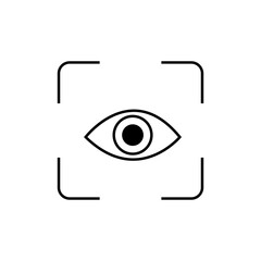 A simple line drawing of an eye inside a square frame