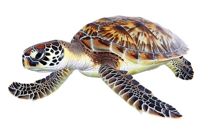 Sea turtle isolated on white background Isolated white background