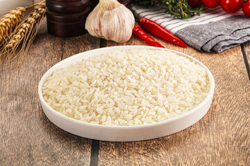 Dry Arborio rice for risotto