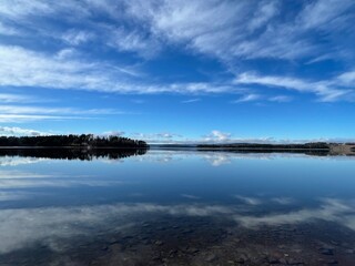 sunset over the lake