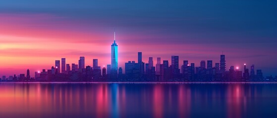 Obraz premium Current advanced cityscape powered by renewable energy, smart grid, sleek architecture, digital art, ultrarealistic, bright hues