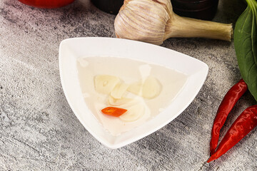 Vietnamese spicy vinegar with garlic