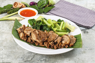 Asian cuisine Baked duck breast