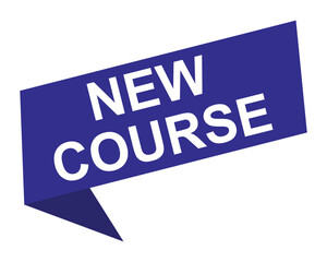 new course button on white background. new course button sign