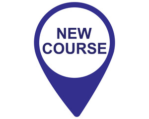 new course button on white background. new course button sign