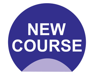 new course button on white background. new course button sign