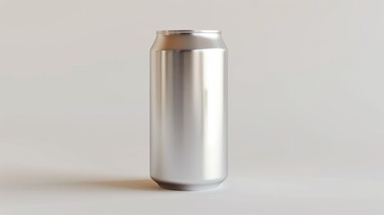 Realistic photo of a blank aluminum can with white background suitable for text and graphic design mockups