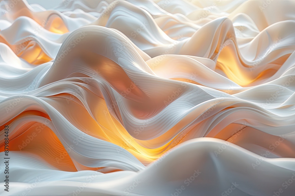 Fototapete organic forms waves flowing shapes, grainy gradients emphasize their fluidity.